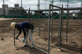 岡山市内某学校祭応援席